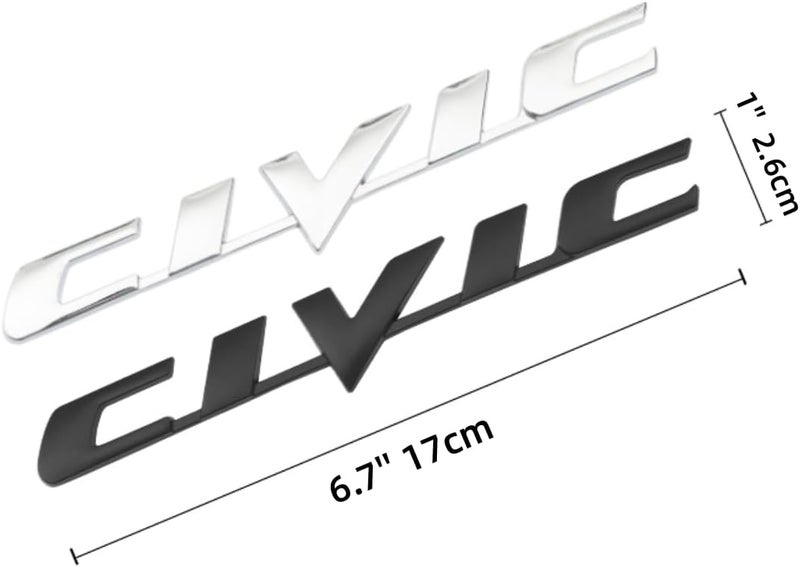 HUIANTS Car 3D Rear Tail Letter Emblem Replacement for Civic,Car Badge Decals Logo Trunk Decoration Emblem Modification Fit Civic 2006-2011 Accessories - Image 3